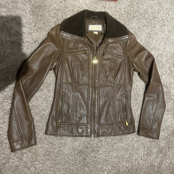 Brown Michael Kora leather jacket - Picture 1 of 5
